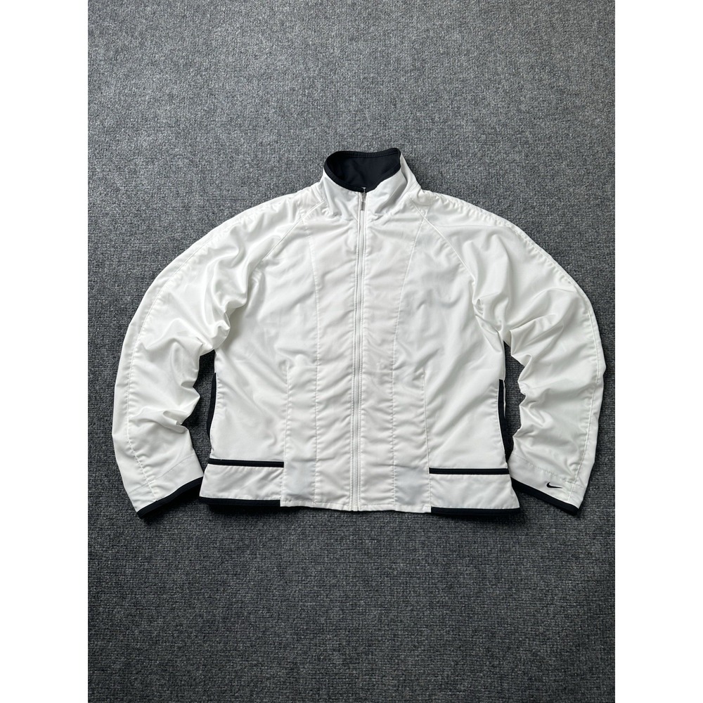 Womens Jacket Nike Full Zipโ White Black Lightweight, Size L